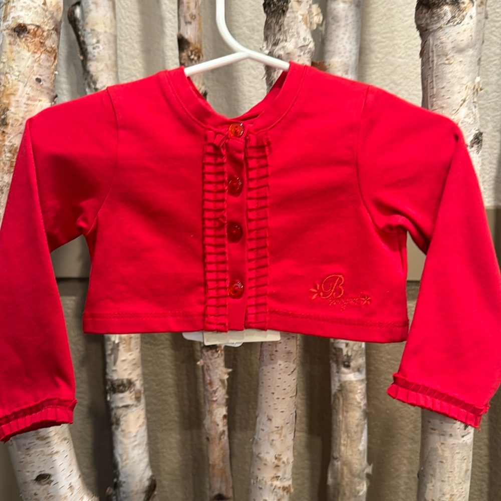 NWT Mayoral Basic, size 9m Red button down cardigan.